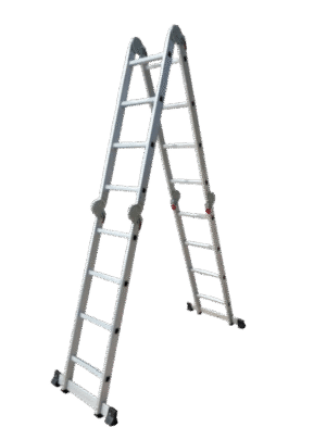 Escalera multiposición con bisagra grande