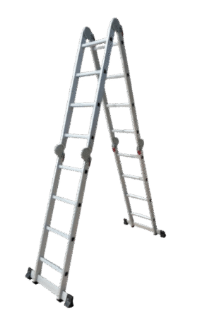 Escalera multiposición con bisagra grande